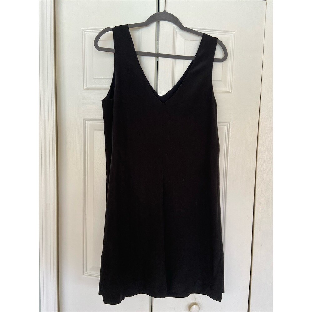 Cynthia Rowley silk Dress Womens Size 10 Black Sleeveless V-Neck - Picture 2 of 3